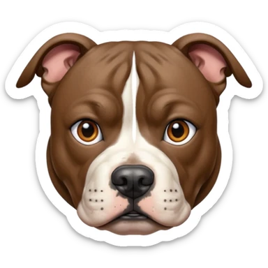 brindle staffordshire bull terrier head sticker