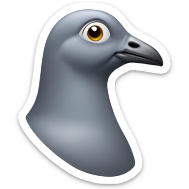 man’s head on pigeon body sticker