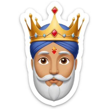 sikh guy with a king crown and a kiss on check sticker
