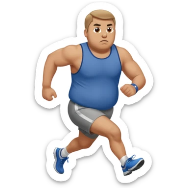 create a stocky man running towards me sticker