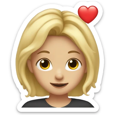 a blonde girl making a heart with her hands sticker