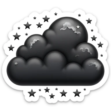 Black cloud with stars sticker