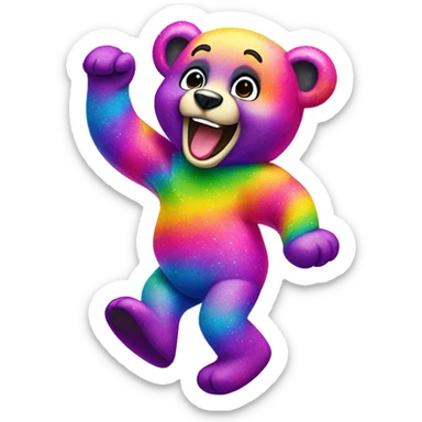 lisa frank dancing bear sticker