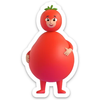 pregnant man with tomato belly sticker