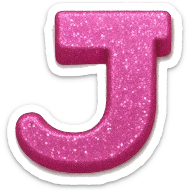 Pink Glitter letter J in cursive  sticker