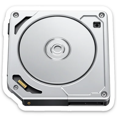 hard drive storage disk with metal case and connector ports sticker