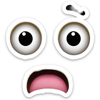 Face with eyes both looking to the left and tongue out sticker