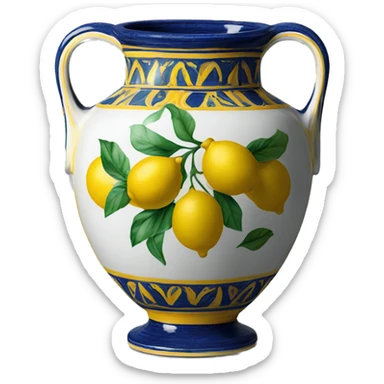 Deruta vase with lemons sticker