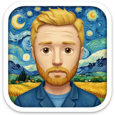 I portrait of me in the style of a Van Gogh painting  sticker