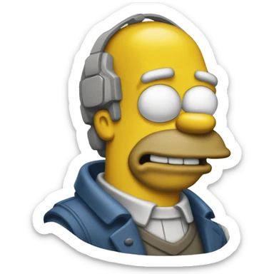 Homer Simpson, qui tient une facture sticker
