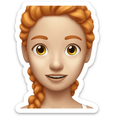 ginger girl doing skincare sticker
