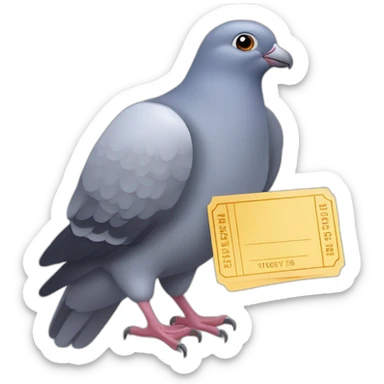 carrier pigeon have ticket sticker