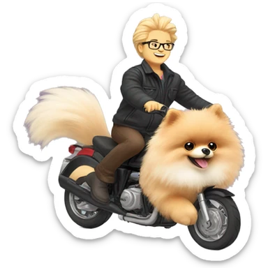 Jellycat bunny riding Pomeranian  sticker