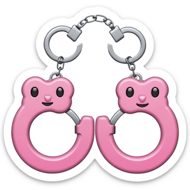 Fuzzy handcuffs sticker