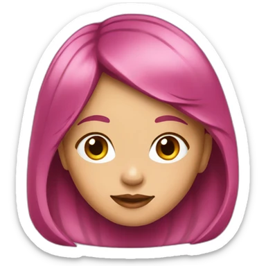 A young girl with dark pink medium length hair sticker