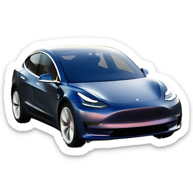 blue tesla model 3 sticker