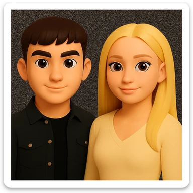 Keep the image unchanged except slightly spread the people apart from each other. Preserve the original style and background as is. sticker