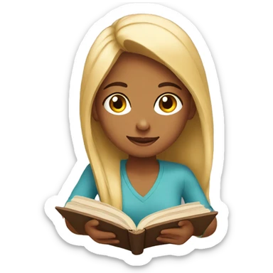 Gril reading  sticker