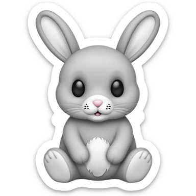 Emoji d'une peluche lapin a tete de mort sticker