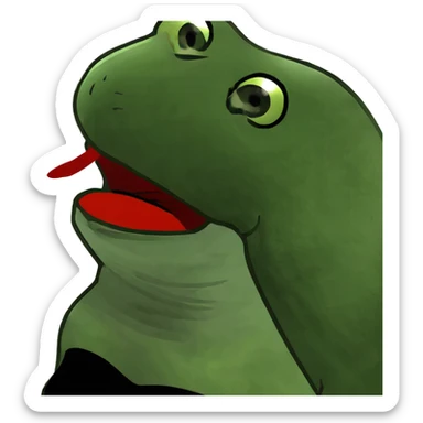 green frog with Marilyn Monroe's hairstyle and red lipstick, blending meme and Hollywood glamour sticker