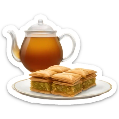 baklava and pretty moroccan tea sticker