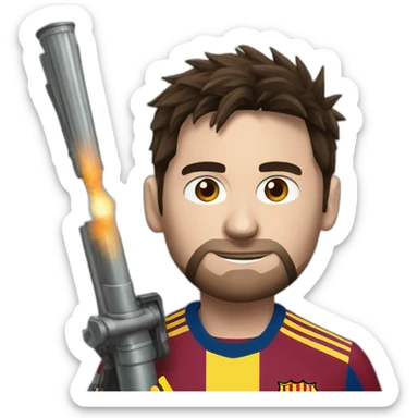 Realistic-Messi-with-a-bazooka sticker
