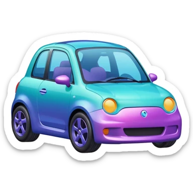 Petite colorful pastel blue-green-turquoise-blue-purple-violet-pink-gradients car  sticker