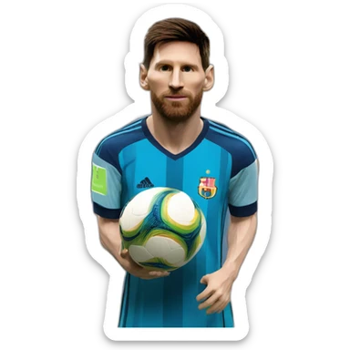 lionel messi with the world cup sticker
