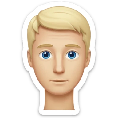 Make me a white man woth blonde hair that has an extra long neck sticker