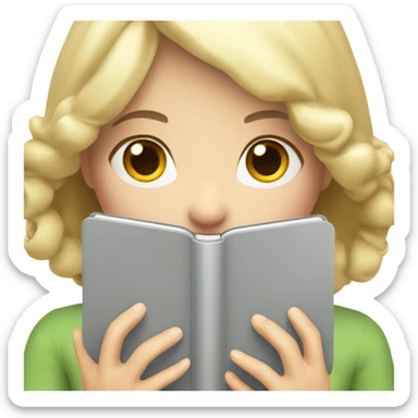 Apple grey ipad in girls hands (blond) sticker