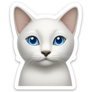 White Siam cat with blue eyes  sticker