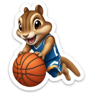 A chipmunk dunking a basketball  sticker