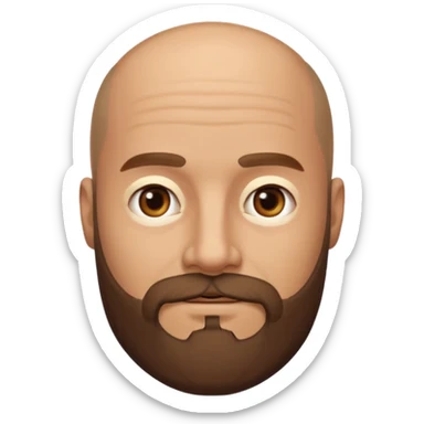 men without winkles with beard almost bald not so old sticker