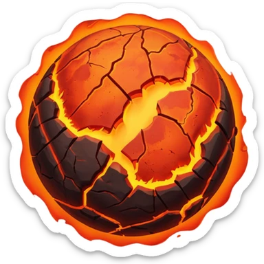 planet mars with fire and lava on it sticker