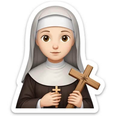 medieval nun with a cross sticker