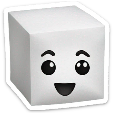 sugar cube on a paper sticker