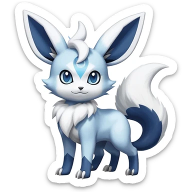 Meowstic-Absol-Minccino-Glaceon-Pokémon-Fakémon-hybrid-creature (full body) sticker