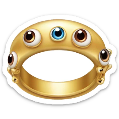 thin gold ring studded with eyeballs sticker