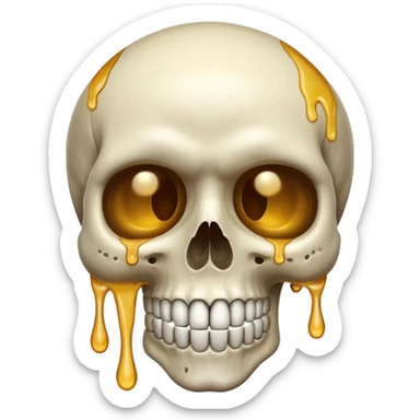 Skull smiling sweating drip sticker