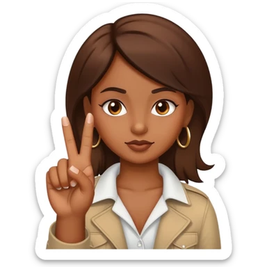 Brown skin girl with middle finger up sticker