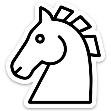 Apply the Hermès orange box color as the background using the orange from the reference image. Keep the horse head icon with bold lines and a premium look with a black outline. Convey a strong and luxurious brand feel. sticker