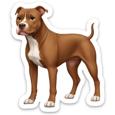 Brown Pitbull standing sticker