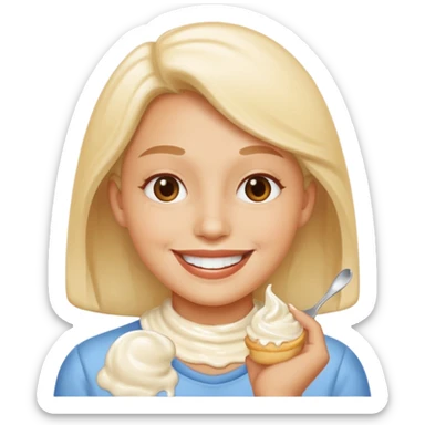 Wink smiley with cream on chin  sticker