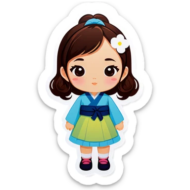 Korean girl  sticker