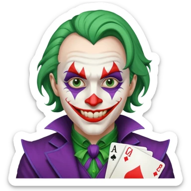 crazy colorful human jolly joker from poker, medieval era sticker