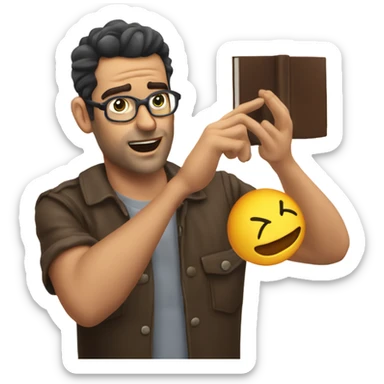 Adam Mosseri gesturing no with reading glasess sticker
