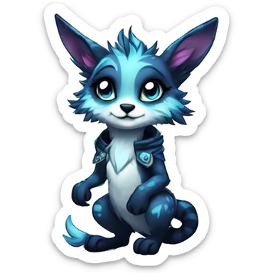 Cool cute Kawaii edgy fantasy shiny animal  fursona Fionbri vernid by griffsnuff & LiLaiRa & Falvie full body sticker
