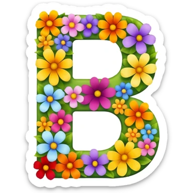 number 7 created with assorted flowers sticker