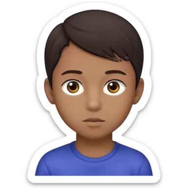 Dark brown hair, make the boy mixed race and is a boy and make his iris a bit smaller sticker