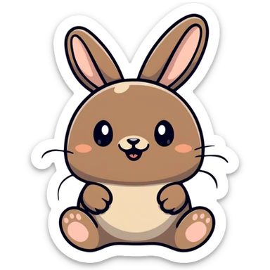 mocha bunny puffing cheeks, stamping foot sticker